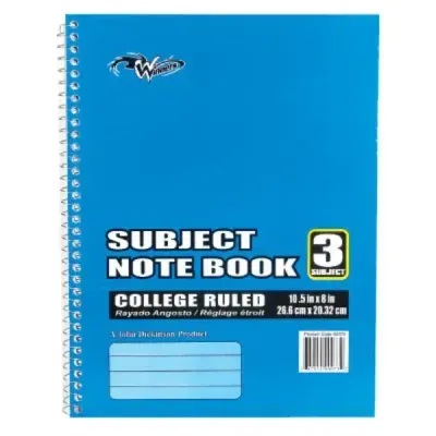 Winners 3 Subject Notebook