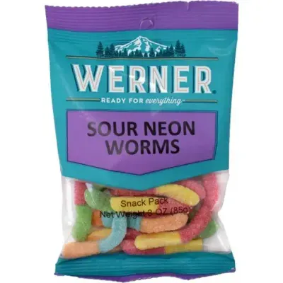 Werner Sour Neon Worms 7oz