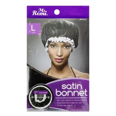 Annie Satin Bonnet Black Large