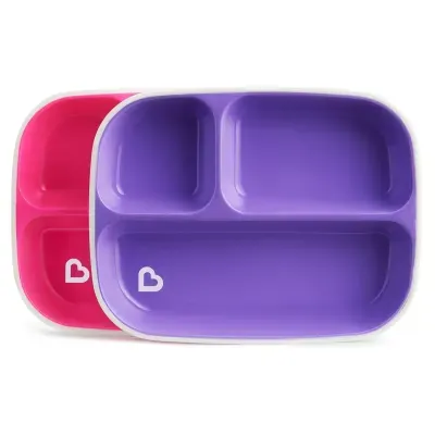 Munchkin Splash Divided Plates 2pk Asst