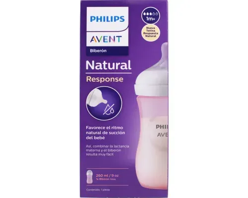 Avent Natural Response Bottle Pink 9oz