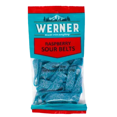 Werner Raspberry Sour Belts 2.65oz