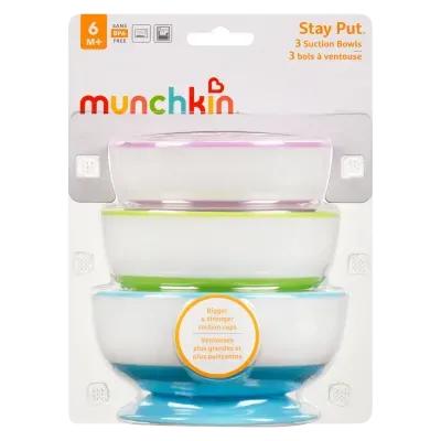 Munchkin Stay Put Suction Bowls 3pk