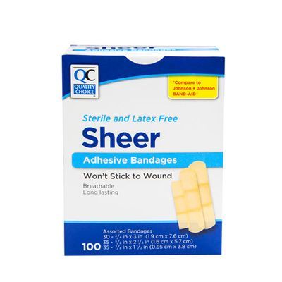 Qc Adhesive Bandages Sheer Asrt 100s