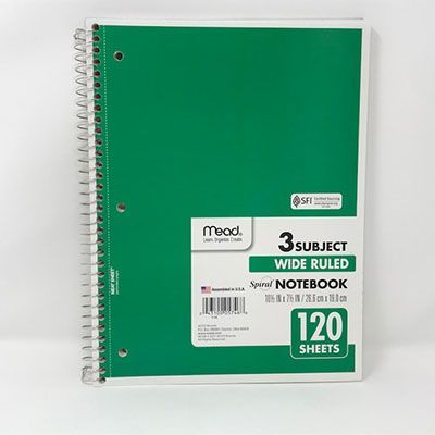 Mead Subject 3 Notebook 120s