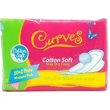 Curves Regular Maxi W/Wings 12pcs