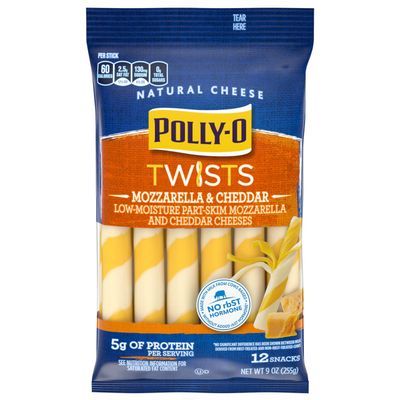Polly-o Twists Mozzarella And Cheddar String Cheese