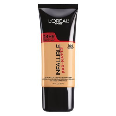 L'Oreal Paris Infallible Pro-Matte Blendable Foundation, Oil Free, 104 Golden Beige