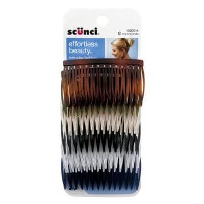 Scunci Effortless Beauty Side Hair Combs, Assorted 12 ea