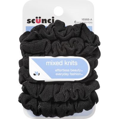 Scunci Silky Twisters Black 6pcs