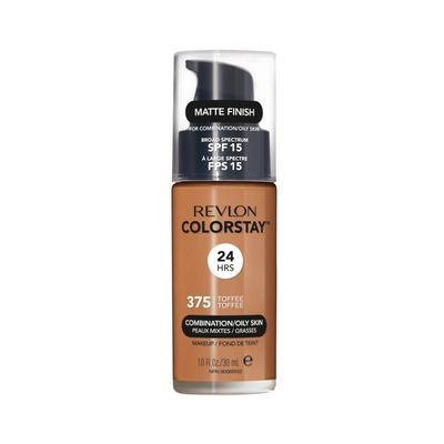 Revlon ColorStay Makeup for Combination/Oily Skin SPF 15, Longwear Liquid Foundation, Matte Finish, Oil Free, 375 Toffee