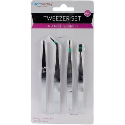 Tweezers 4/pkg-4.75"