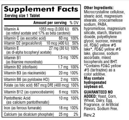 Daily Multiple Vitamins W/iron