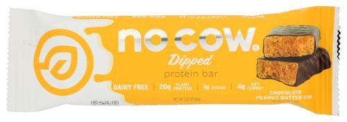 No Cow, Vegan Protein Bar Chocolate Peanut Butter Cup Dipped  - 2.12oz (2.12 Oz)