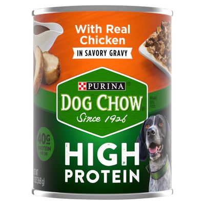 Purina Dog Chow High Protein With Real Chicken In Savory Gravy Dog Food, 13 Oz