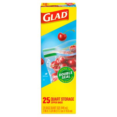 Gladlock Food Storage Bags Zipper 15ct
