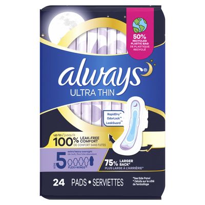 Always Ultra Thin Ex Hvy O/night 24ct