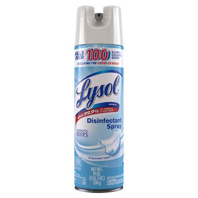 Lysol Crisp Linen Scent Disinfectant Spray, 19 Oz