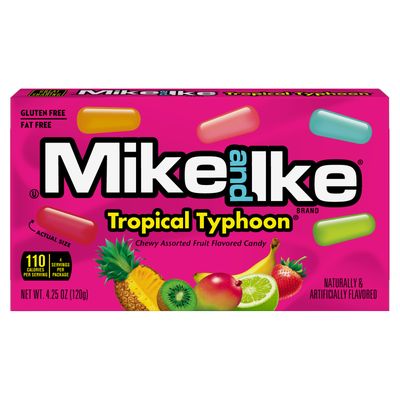 Mike And Ike Tropical Typhoon Chewy Assorted Fruit Flavored Candy, 4.25 Oz