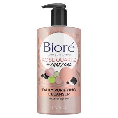 Biore Rose Quartz+charcoal Cleanser
