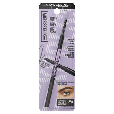 Maybelline New York Express Brow 260 Ultra Brown Ultra Slim Eyebrow Pencil, .003 Oz