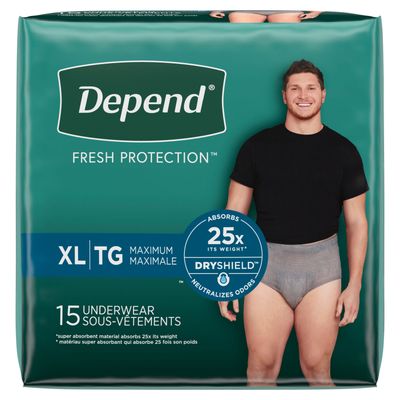 Depend Fresh Protection Maximum Underwear, Xl, 15 Count