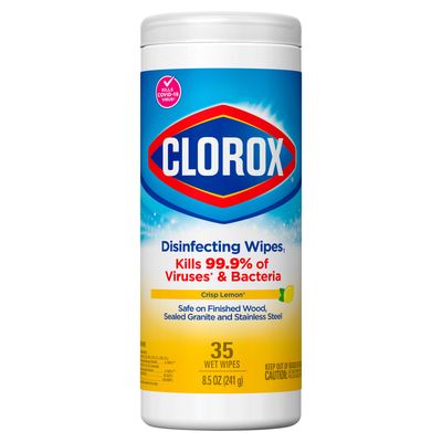 Clorox Crisp Lemon Disinfecting Wipes, 35 Count, 8.5 Oz