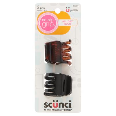 Scunci No Slip Grip Jaw Clips 2pk