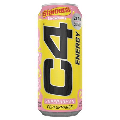C4 Starburst Strawberry Performance Energy Drink, 16 Fl Oz