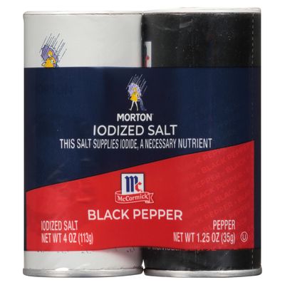Morton Iodized Salt & Pepper Shakers 35g