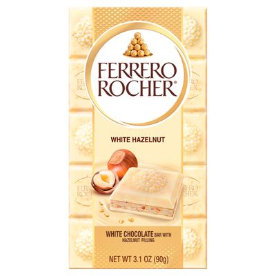 Ferrero Rocher White Chocolate Bar With Hazelnut Filling, 3.1 Oz