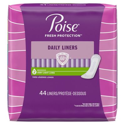 Poise Fresh Protection Very Light Long Daily Liners, 44 Count