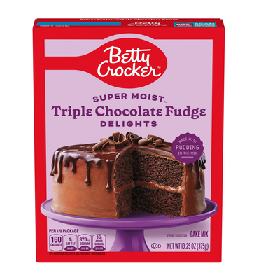 Betty Crocker Triple Chocolate Fudge Cake Mix 13.25 oz