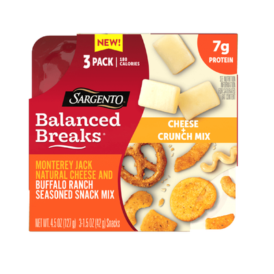 Sargento Balanced Breaks Monterey Jack Cheese With Buffalo Ranch Seasoned Snack Mix 3 ct