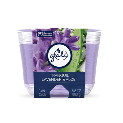 Glade Candle Tranquil Lavender & Aloe 6.8 oz