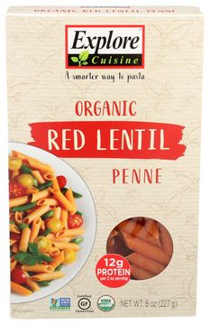 Explore Cuisine Gluten Free Organic Red Lentil Penne