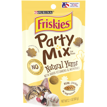 Friskies , Natural Cat Treats, Party Mix Natural Yums With Real Chicken