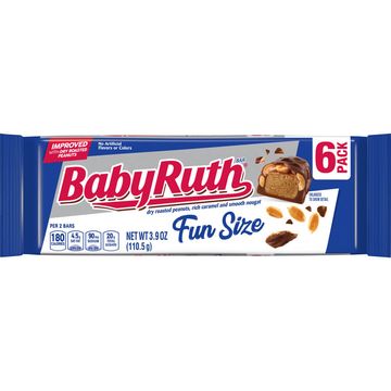 Baby Ruth Milk Chocolate-y Candy Bars, Bulk Ferrero Snack Trays, Perfect Valentine’s Day Gift (Packs of 6 Fun Size Bars)