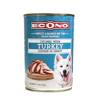 Econo Turkey Chunks With Gravy Canned Dog Food