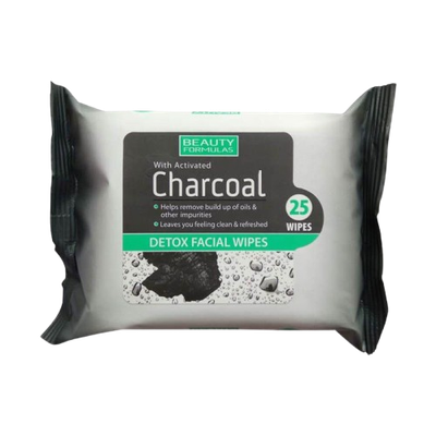 Beauty Formulas Charcoal Detox Facial Wipes 25s