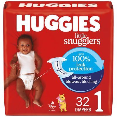 Huggies Little Snugglers Baby Diapers, Size 1, 32 Count