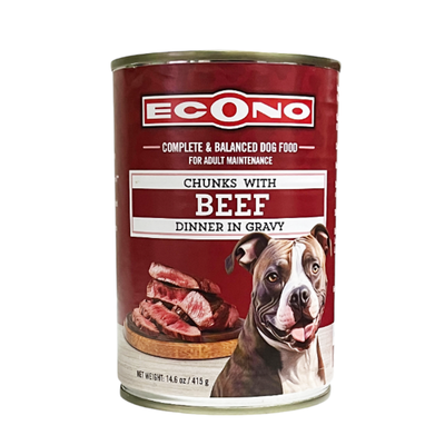 Econo Beef Chunks With Gravy Canned Dog Food