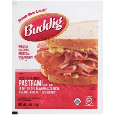Buddig, Smoked, Chopped and Pressed Pastrami, Sliced, 2 oz