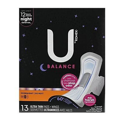 U By Kotex Charcoal Overnite 13ct