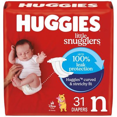 Huggies Little Snugglers Baby Diapers, Size Newborn, 31 Count