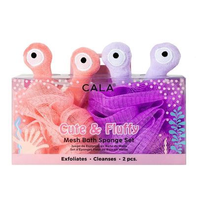 Cala Mesh Bath Sponge Set- Blush/Lavender