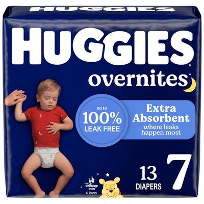 Huggies Overnites Nighttime Baby Diapers, Size 7, 13 Count