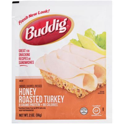 Buddig, Smoked, Chopped and Pressed Honey Roasted Turkey, Sliced, 2 oz