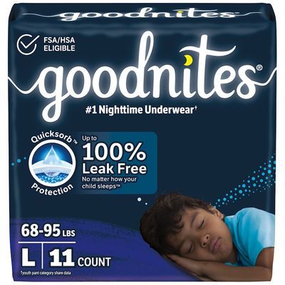 Goodnites Boys Nighttime Bedwetting Underwear, Size Large, 11 Count