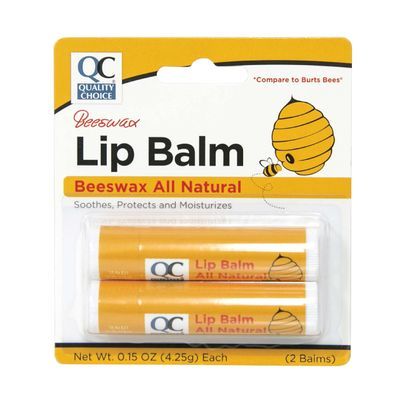 Qc Lip Balm Beeswax 2ct